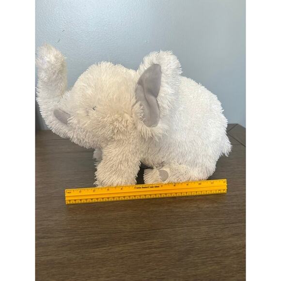 Levtex Baby White‎ Long Haired Elephant Plush 10.5" - Picture 5 of 6